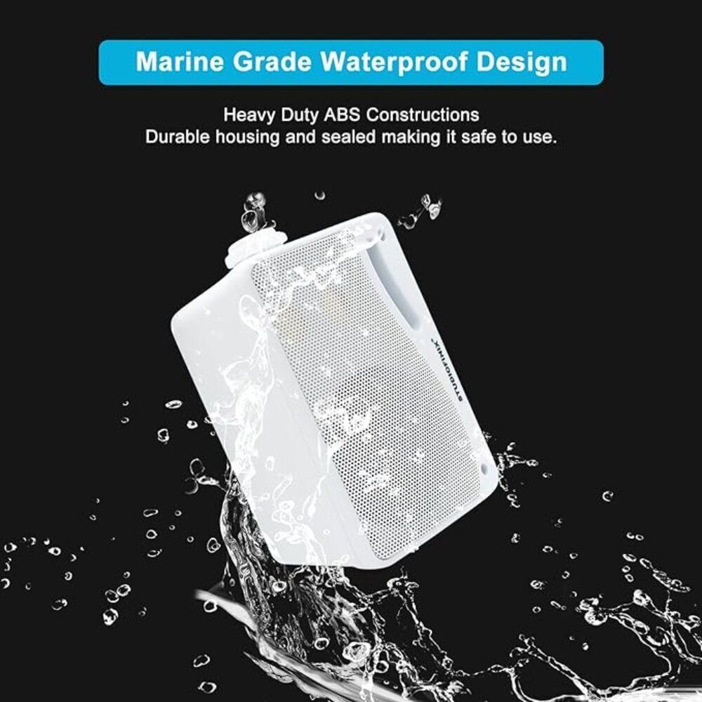 NIB Waterproof Outdoor Passive Speakers | Wired 3.5" Pair | White - Picture 3 of 5
